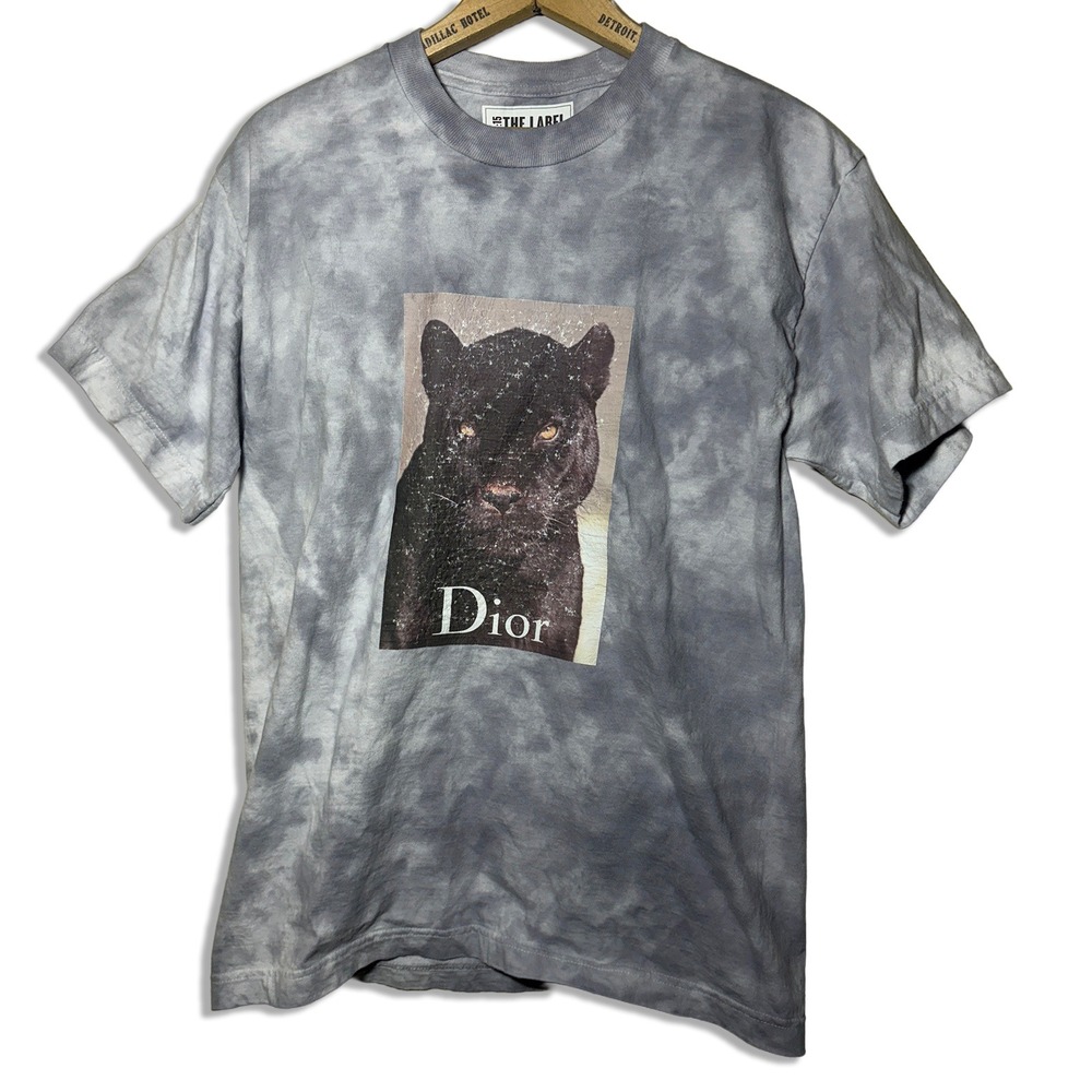 3:15 The Label Dark Grey Cloud Tie Dye Dior Black Panther Graphic Tee Unisex M